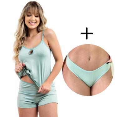 Imagem de Short Doll Alcinha Simples Feminino Roupa de Dormir e Calcinha - Viére