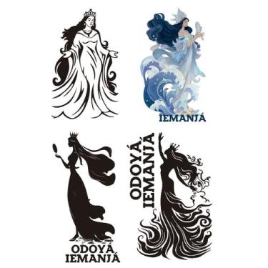 Imagem de Cartela de Adesivos para Carro Iemanjá Rainha do Mar 4 Uni - flash