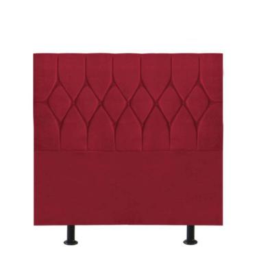 Imagem de Cabeceira Estofada Cama Box Solteiro 90cm Istambul Suede Vermelho- MAB