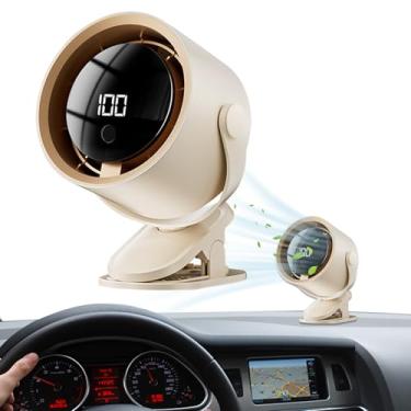Imagem de Ventilador De Clipe Para Carro | Ventilador de Carro Silencioso Recarregável USB com 100 Velocidades e Display LED | Peças Auto Para Atividades Exteriores Acampamento Cozinha Dormitório Clima