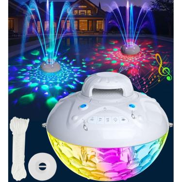 Imagem de Alto-falante Bluetooth para piscina KingSom 3 em 1 com luz de fonte