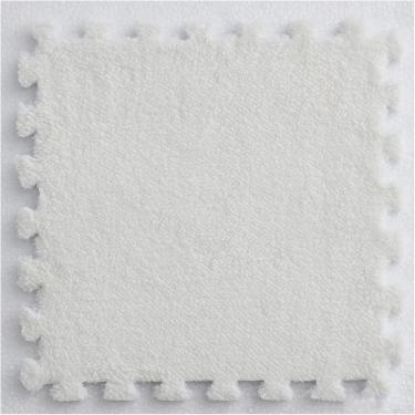 Imagem de 30 Pcs Tapetes De Espuma Interligada, Tapete De Pelúcia De Telhas De Carpete Fofas, Tapete De Quebra-cabeça Intertravado De 12 "x12" Com Borda, Telhas De Piso De Tapete, White