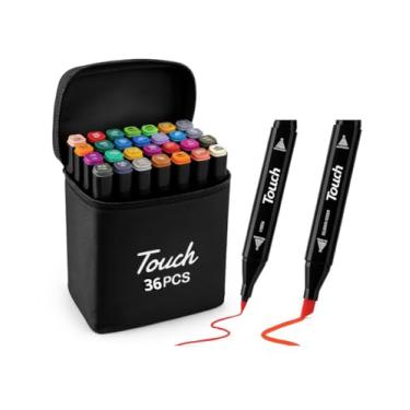 Imagem de Kit Canetinhas Touch 36 48 60 80 Cores Canetas Profissionais Ponta Dupla Marcador Para Colorir Bobbie Goods Pintar Desenhos e Escolar com Estojo (36)