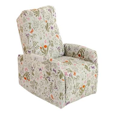 Imagem de CRFATOP Capas para cadeira reclinável, 4 peças, impressas, pequenas capas reclináveis com bolso, capas reclináveis de sofá para Home Theater, 1 assento reclinável, capa de sofá para crianças, cães
