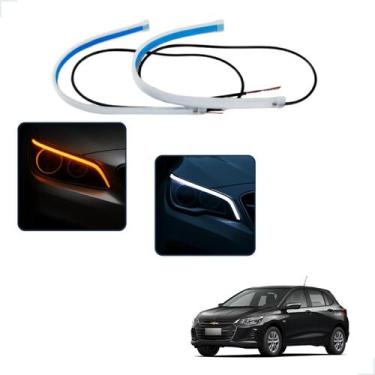 Imagem de Kit Fitas Led DRL Farol + Seta 12v 45cm Onix 2012 2013 2014 2015 2016 