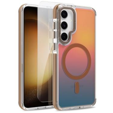 Imagem de MOWIME Capa magnética para Samsung Galaxy S23 Plus [compatível com Magsafe] [lindo design fluorescente moderno] [1 protetor de tela] capa fosca translúcida fina para Galaxy S23 Plus de 6,7 polegadas