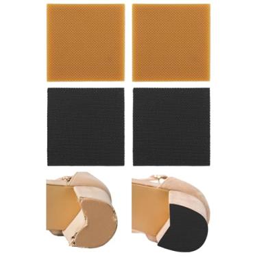 Imagem de 4 Peças Remendos Salto Alto, Antiderrapantes Almofadas de Reparo Salto de Sapato Quadrado Redutor Ruído Remendos Reparo para Sola Borracha para Femininos e Masculinos (Preto e Amarelo)