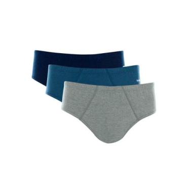 Imagem de Kit 3 Cuecas Slip Mash 010.20 Marinho Azul Mescla, Marinho, Azul, Cinz