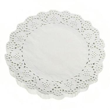 Imagem de Doilies toalha de papel rendado Redondo Branco 26,7cm 52un - TodaTreco