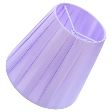 Imagem de DOITOOL Abajur para candeeiros de mesa, abajur de clipe para candeeiros de mesa, abajur de tambor, abajur de substituição de mesa de tecido pequeno para lâmpada de mesa capa protetora (E27, roxo)