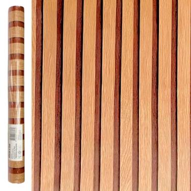 Imagem de Papel de Parede Adesivo Ripado Madeira, 45cm x 5m, Listras Mogno, Autoadesivo PVC