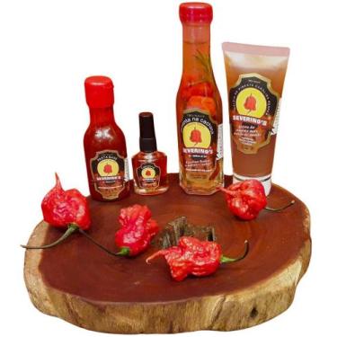 Imagem de 1 Capsaicina 75%, 1 Pimenta na Cachaça, 1 Pasta Base, 1 Geleia de Abac