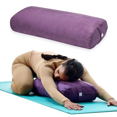 Imagem de Gaiam Almofada de meditação longa para yoga restauradora e sentado no chão, roxo