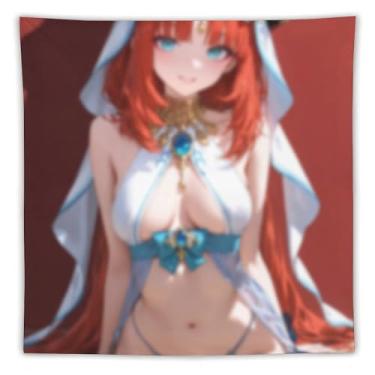 Imagem de LIEGBMEU Tapeçaria de biquíni sexy anime menina 152.4 cm x 152.4 cm interior exterior parede colcha arte decoração de tapeçaria caprichosa, AF426