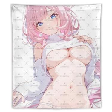 Imagem de LIEGBMEU Sexy Bikini Hot Anime Girl Tapeçaria 127.0 cmx152.4 cm Interior Exterior Wall Quilt Art Decoração de Tapeçaria Caprichosa, Aa02