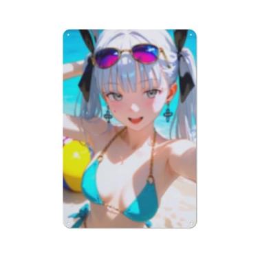 Imagem de Hot Sexy Anime Girl Poster Art Poster Tin Sign Vintage Wall Art Decoration Poster 20.3x30.5 cm, AH155