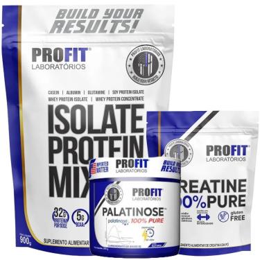 Imagem de KIT WHEY ISOLATE PROTEIN MIX 900G l CREATINA PURA 250G l PALATINOSE 300G PURE l PROFIT-Unissex