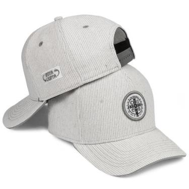 Imagem de Boné Religioso Bordado Medalhão De São Bento Aba Curva Fechado Com Aju