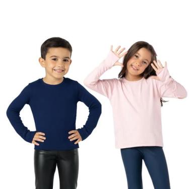 Imagem de Kit Segunda Pele Infantil Térmica Rosa E Marinho Flanelado - Vrasalon,