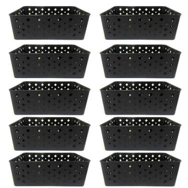 Imagem de Kit 10 Cesto Multiuso Organizador Premium Preto 123Organizei - 123 Org