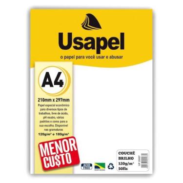 Imagem de Papel couche a4 120g c/ 50 folhas branco - usapel