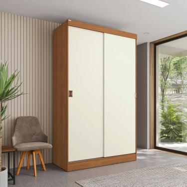 Imagem de Guarda-roupa Casal de 2 Portas Móveis Kappesberg Canela/Off White