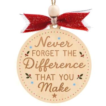 Imagem de Ornamento You Make a Difference – Madeira inspiradora para professor, enfermeiro, conselheiro ou mentor – Lembrança de agradecimento para alguém que faz um impacto (B94)
