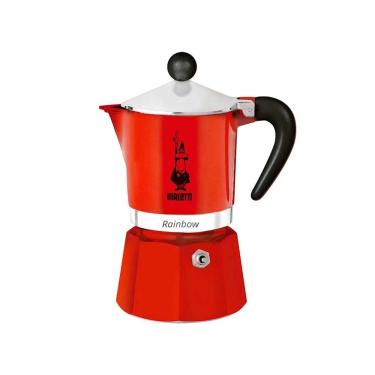 Imagem de Cafeteira Italiana Bialetti Rainbow Em Alumínio 3 Xícaras Vermelho