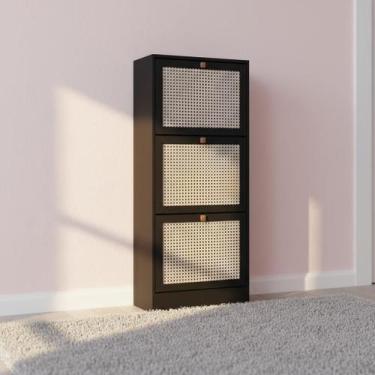 Imagem de Armário Multiuso Vertical Sapateira Tropical c 3 Portas Branco Poquema