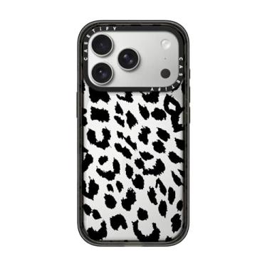 Imagem de CASETiFY Capa Impact para iPhone 17 Pro [fina/compatível com carregamento sem fio/2,5 m. Proteção contra quedas de grau militar 4X] - Lacie Leopard - Preto transparente
