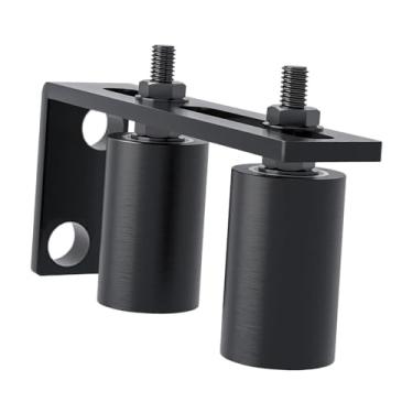 Imagem de Fenteer Guia de rolo para portão deslizante, rolos duplos de nylon, multifuncionais, para pátio, portas de celeiro, peças de reposição, encaixe universal, Preto