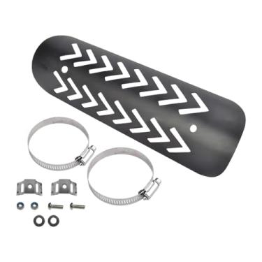 Imagem de FJMQHU Capa protetora térmica para cano de escapamento de motocicleta genérica para áreas externas, Preto