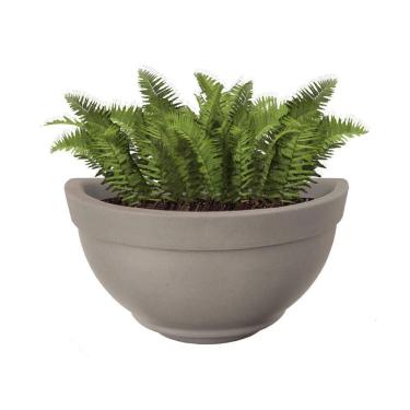 Imagem de Vaso Parede Meia Lua Jardim Vertical Cinza Polietileno 20X38