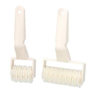 Imagem de 2pcs Pequenos Cortadores de Treliça, Roda de Rolo de Agulha de Massa de Massa de Plástico Branca para Biscoito de Biscoito de Biscoito de Pizza de Pizza de Pão (Grande e pequeno)