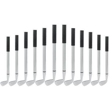 Imagem de BokWin Pacote com 12 canetas esferográficas de golfe, mini adereços de clube de golfe - Instrumentos de escrita de tinta preta com tema esportivo engraçados para estudantes, colegas de trabalho, uso
