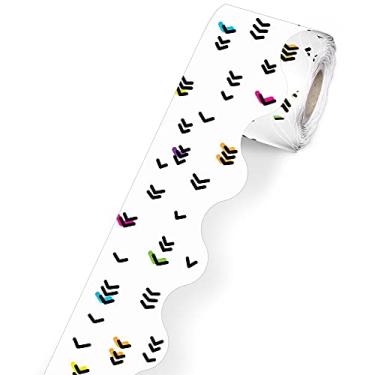 Imagem de Carson Dellosa Kind Vibes borda de arco-íris recortada enrolada — borda enrolada com arco-íris coloridos para quadros de avisos, mesas, armários, escola doméstica ou decoração de sala de aula (11 m)