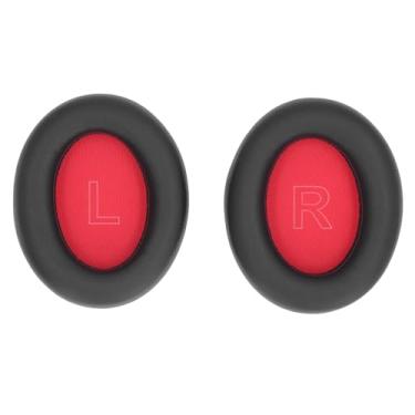 Imagem de Proteína de Portas de Esponja Couro para Vida Q10 Viva 2 Fones Ouvido Neo, Travesseiros Reposição Duráveis ​​para Uso Prolongado Conveniente [2 almofadas] (Vermelho preto)