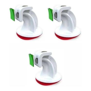 Imagem de Prendedor Fixador Trava Porta Magnético Adesivo Branco 3Un