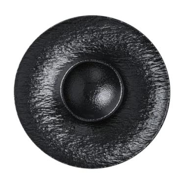 Imagem de predolo Prato de servir com divisórias de cerâmica, prato para bolinhos de massa com suporte para molho para bolinhos de sushi, aperitivos, casa, Preto