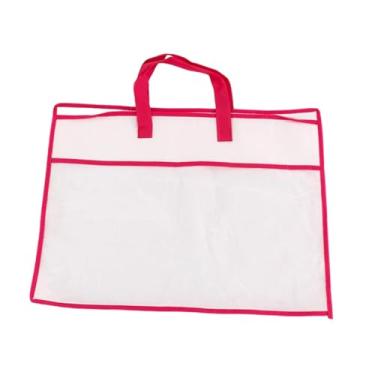 Imagem de Baoblaze Saco de armazenamento de travesseiros, recipiente de armazenamento, suprimentos para mudança e embalagem, sacola, organizador de armário para roupas, Rosa Vermelha