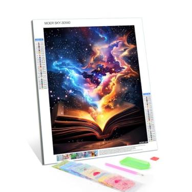 Imagem de MOER SKY Kits de pintura de diamante para adultos The Galaxy Book Book 5D DIY Kits de arte de diamante para decoração de parede de presente e artes de pedras de relaxamento 30 x 40 cm