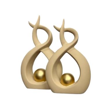 Imagem de Vasos Decorativos Para Sala,Vasos Decoração Dupla Enfeite Decorativo Cerâmica(Camurça)