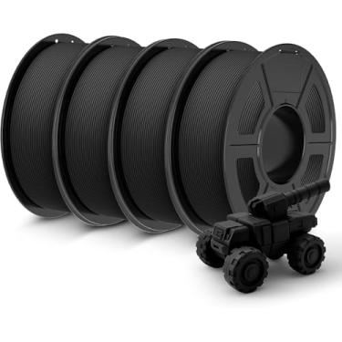 Imagem de JAYO Pacote de filamento PETG fosco rápido de 1,75 mm 4,4 kg, filamento de impressora 3D fosco PETG 4,4 kg, 1,1 kg por carretel, pacote com 4, preto