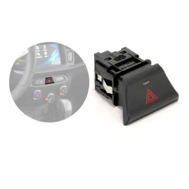 Imagem de Botão Pisca Alerta Prisma Onix Com Led Alarme Original Gm, Preto