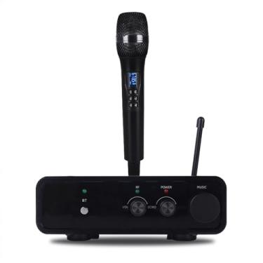 Imagem de Yamnweo Sistema de microfone sem fio S-68 UHF com entrada de fibra óptica – Microfone cantante para TV, alto-falante, amplificador, DSP anti-uivo, alcance de 198 metros, fonte de alimentação tipo C