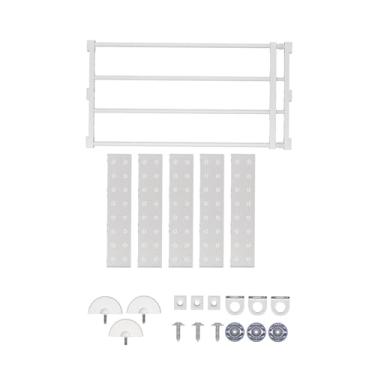 Imagem de Prateleira para cacifos, sem furos Prateleira extensível de plástico em aço carbono Prateleira extensível para roupeiro para casa de banho, largura 56-95cm