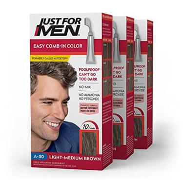 Imagem de Tintura de cabelo Easy Comb-In Color, marrom claro a médio, A-30, pacote com 3