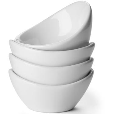 Imagem de Conjunto de tigelas de cerâmica para molho de soja, mini tigelas para molho de charcutaria, sushi, molho de tomate, churrasco e festa (branco)