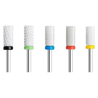 Imagem de 5 peças de cerâmica para arte de unhas, cortador rotativo, aparelho de limpeza para manicure, acessórios de máquina de trituração de unhas, ferramenta de gel de unha