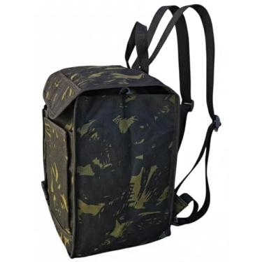 Imagem de Embornal Mochila Camuflado Lona Encerada Impermeável Reforçada Ferramentas e Camping (G (33x33x20))